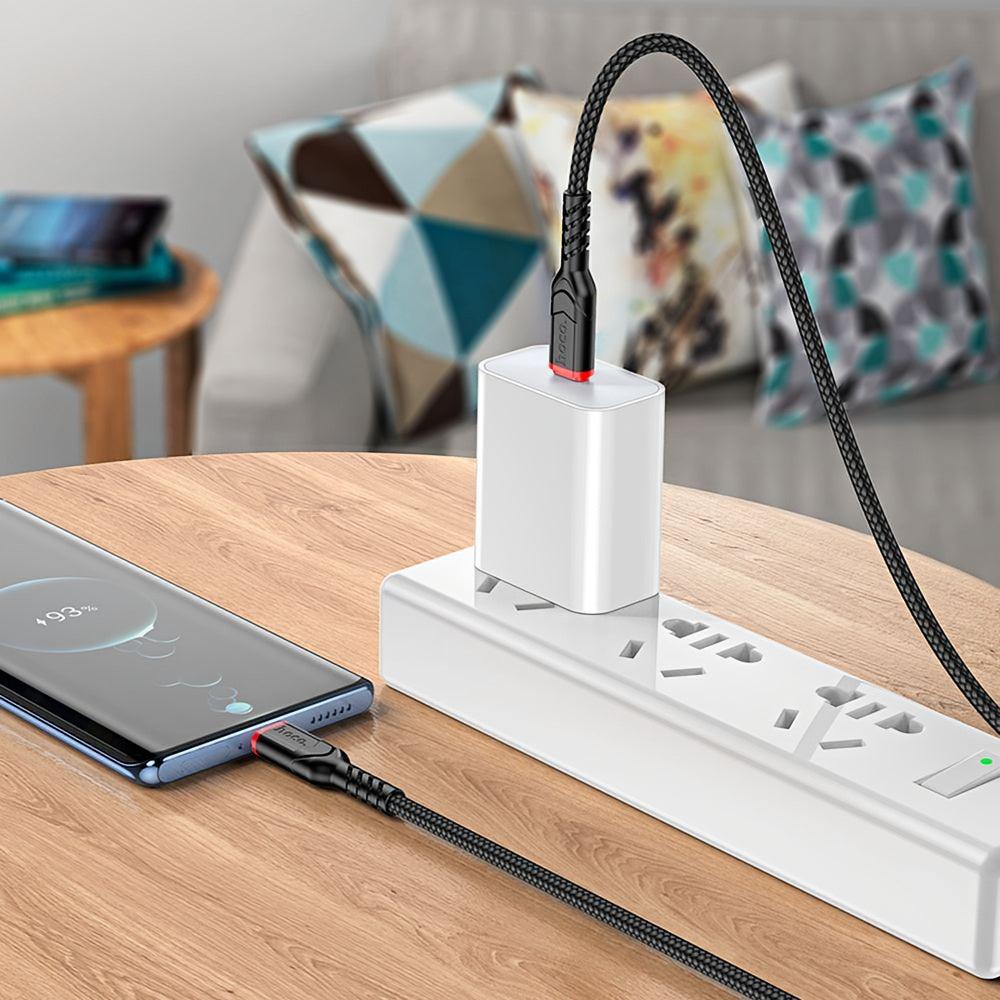 USB-C data- og ladekabel - USB-C HOCO X59 Victory, 60W, 1m, Svart
