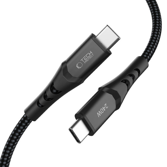USB-C Data- og ladekabel - USB-C Tech-Protect UB11T Ultraboost, 240W, 1m, Svart