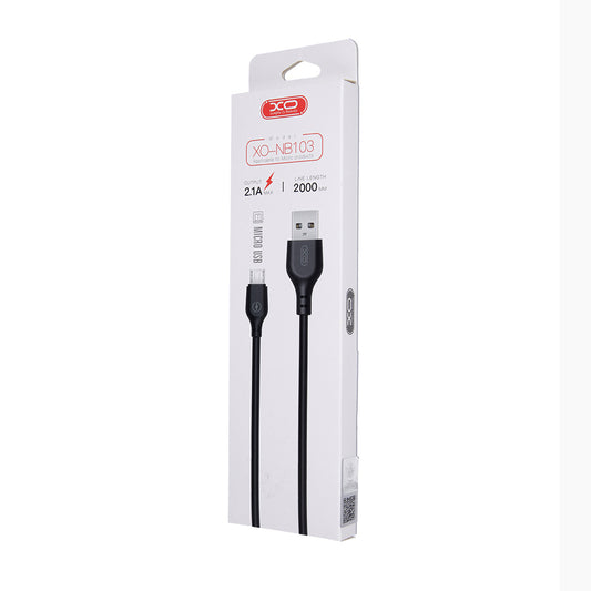 USB-A - microUSB data- og ladekabel XO Design NB103, 18W, 2m, Svart