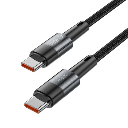 USB-C Data- og ladekabel - USB-C Tech-Protect Ultraboost, 100W, 3m, Grå