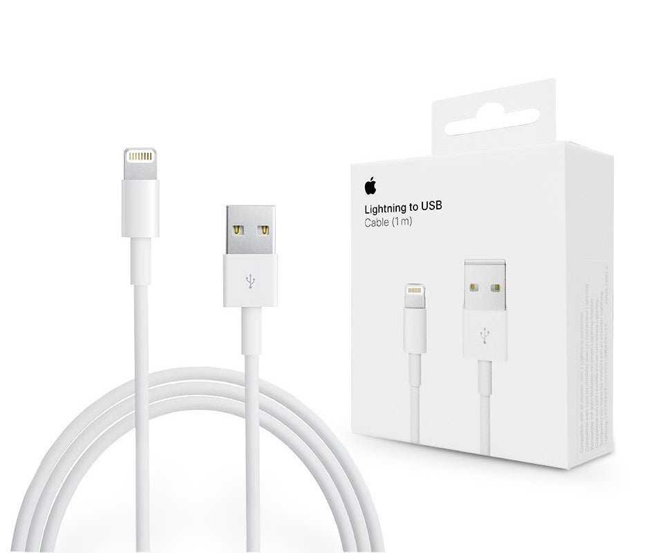 USB-A - Lightning Apple A1480 data- og ladekabel, 18W, 1m, Hvit MUQW3ZM/A