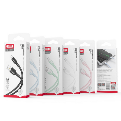USB-A - Lightning Data- og Ladekabel XO Design NB212, 18W, 1m, Hvit