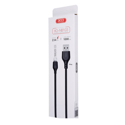 Data- og ladekabel USB-A - Lightning XO Design NB103, 18W, 1m, hvit 