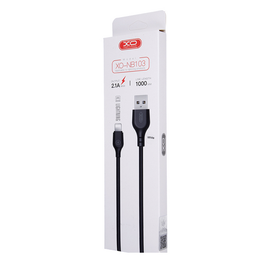 Data- og ladekabel USB-A - Lightning XO Design NB103, 18W, 1m, hvit 