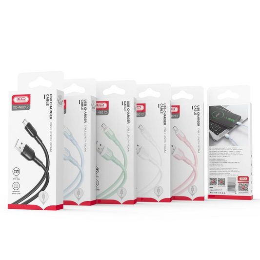 USB-A - Lightning Data og Ladekabel XO Design NB212, 18W, 1m, Rosa