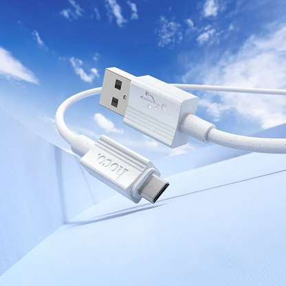 USB-A til microUSB data- og ladekabel HOCO X107, 18W, 1m, hvit
