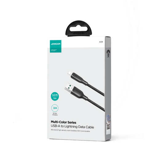 USB-A til Lightning data- og ladekabel Joyroom S-A34, 18W, 1m, svart