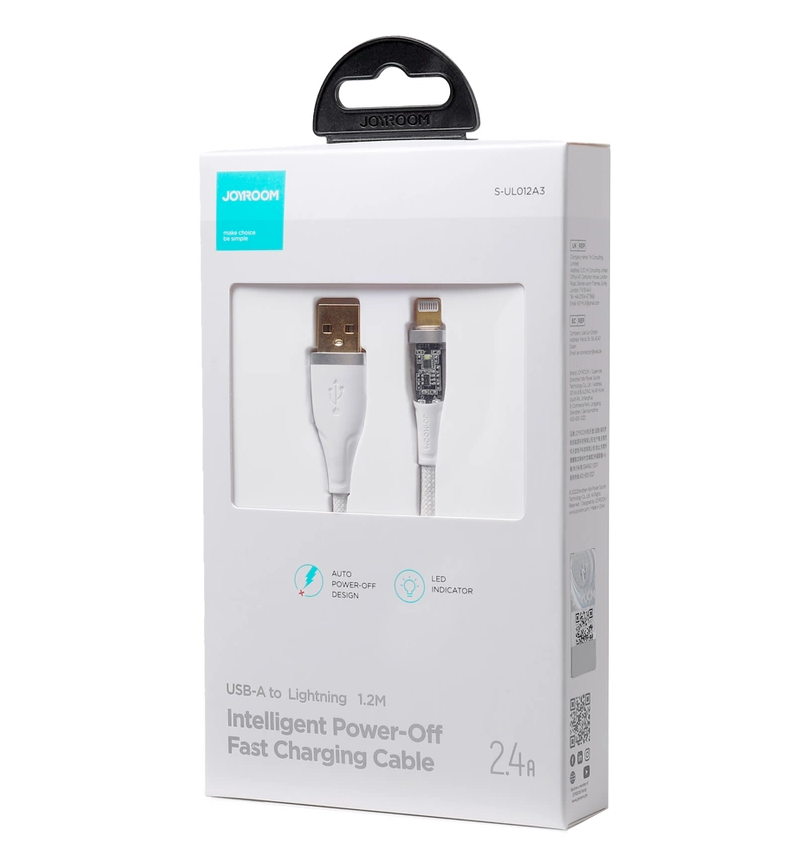 USB-A til Lightning data- og ladekabel Joyroom S-UL012A3, 18W, 1,2m, hvit