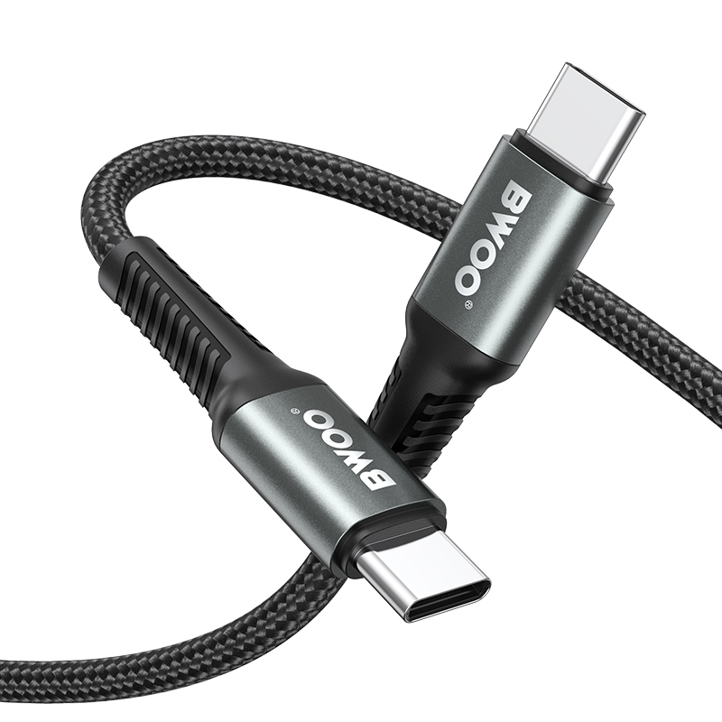 USB-C Data- og ladekabel - USB-C BWOO BO-X288C-C, 60W, 1m, Svart