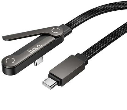 USB-C Data- og ladekabel - USB-C HOCO U150 Exquisite, 60W, 1,2m, Svart