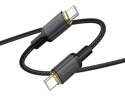 USB-C Data- og ladekabel - USB-C HOCO X128 Benefit, 60W, 1m, Svart