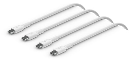USB-C Data- og ladekabel - USB-C Belkin BoostCharge, 60W, 1m, Sett med 2 stk, Hvit CAB003bt1MWH2PK