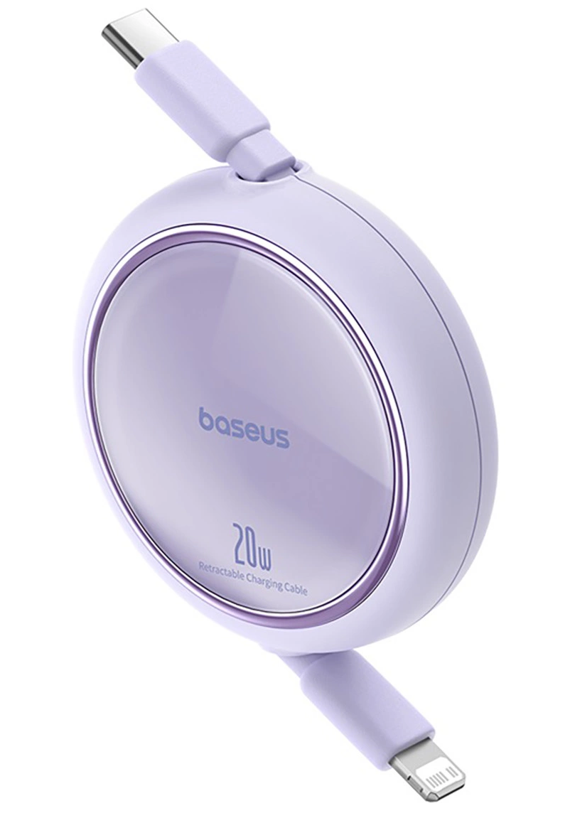USB-C til Lightning data- og ladekabel Baseus Free2Pull Mini uttrekkbar, 20W, lilla P10364501511-00