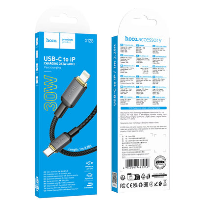 USB-A til Lightning data- og ladekabel HOCO X128 Benefit, 12W, 1m, svart
