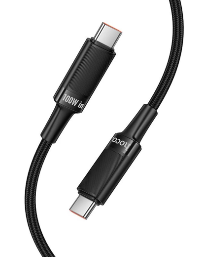 USB-C Data- og ladekabel - USB-C HOCO U153 Extreme, 100W, 1,2m, Svart