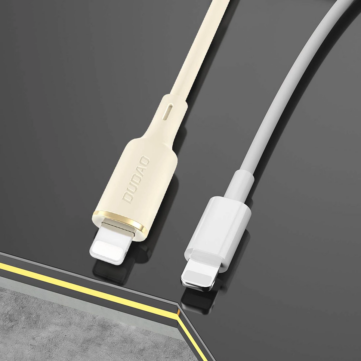 USB-A til Lightning datakabel og ladekabel Dudao L7SL, 18W, 1m, beige