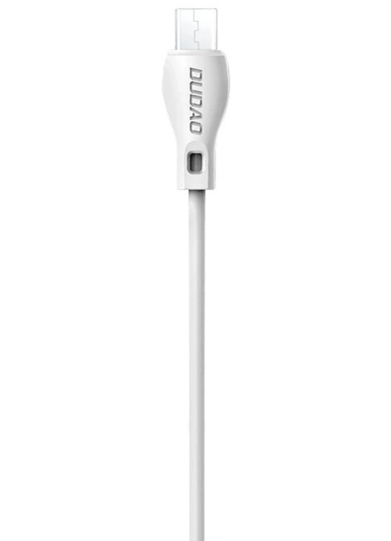 USB-A til microUSB data- og ladekabel Dudao L4M, 18W, 1m, hvit
