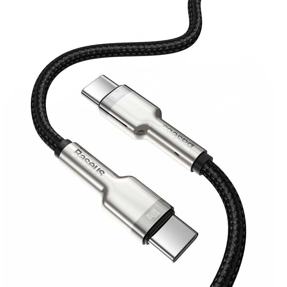USB-C til USB-C Baseus Cafule data- og ladekabel, 100W, 2m, Svart CATJK-D01