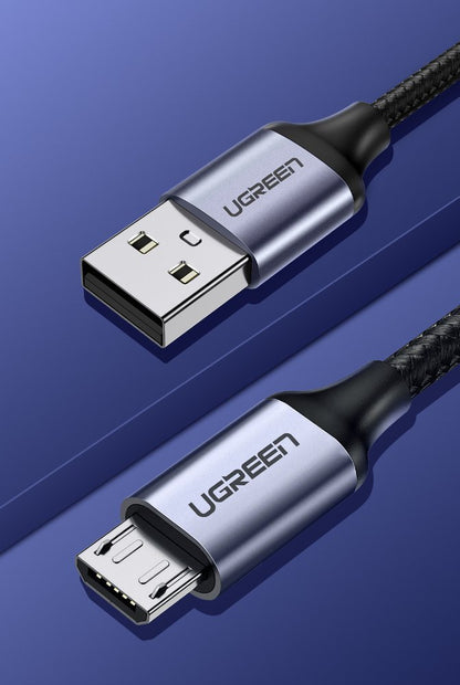 USB-A til microUSB-lade- og datakabel UGREEN US290, 18W, 1.5m, Svart