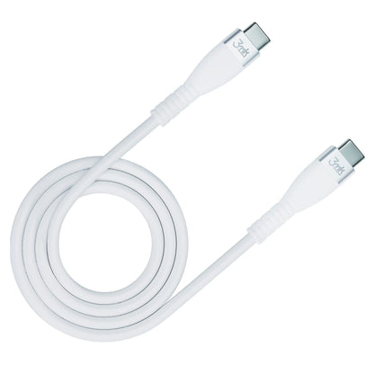 USB-C Data- og ladekabel - USB-C 3MK Hyper Silicone, 60W, 1m, Hvit