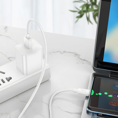 USB-A - USB-C HOCO X96 data- og ladekabel, 27W, 1m, Hvit