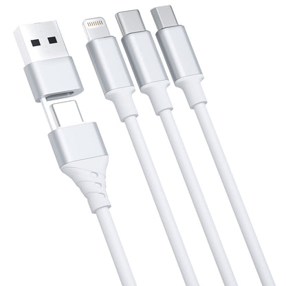 Ladekabel USB-A / USB-C - Lightning / microUSB / USB-C 3MK Hyper 3in1, 12W, 1.5m, Hvit