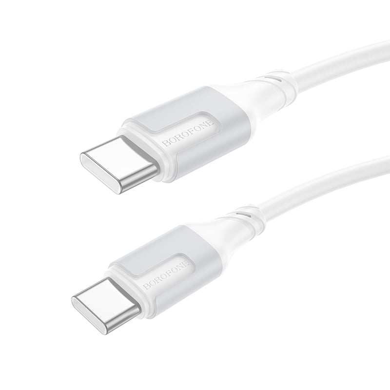 USB-C data- og ladekabel - USB-C Borofone BX101 Creator, 60W, 1m, Hvit