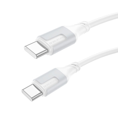 USB-C data- og ladekabel - USB-C Borofone BX101 Creator, 60W, 1m, Hvit
