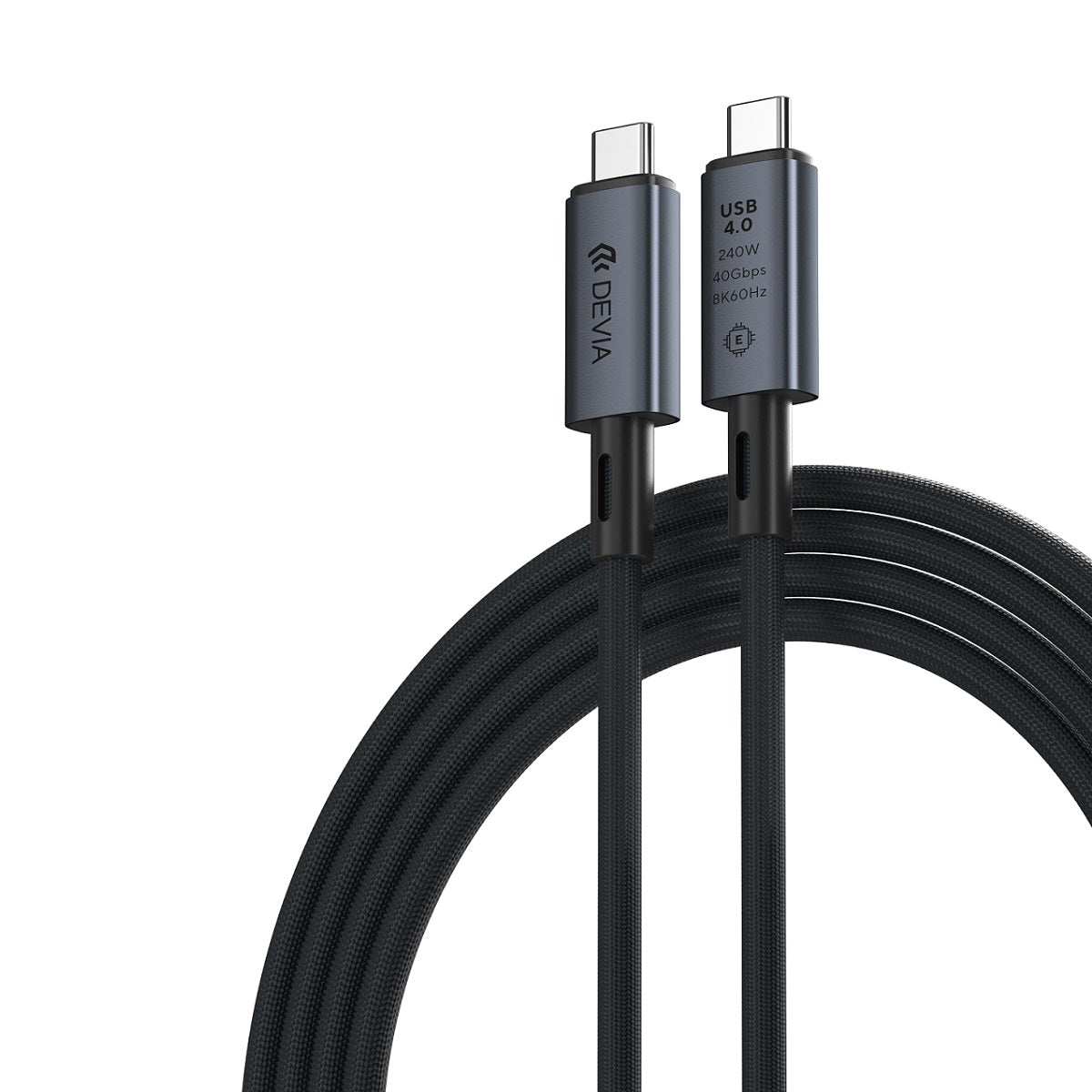 USB-C Data- og ladekabel - USB-C DEVIA EC641, 240W, 1m, Svart