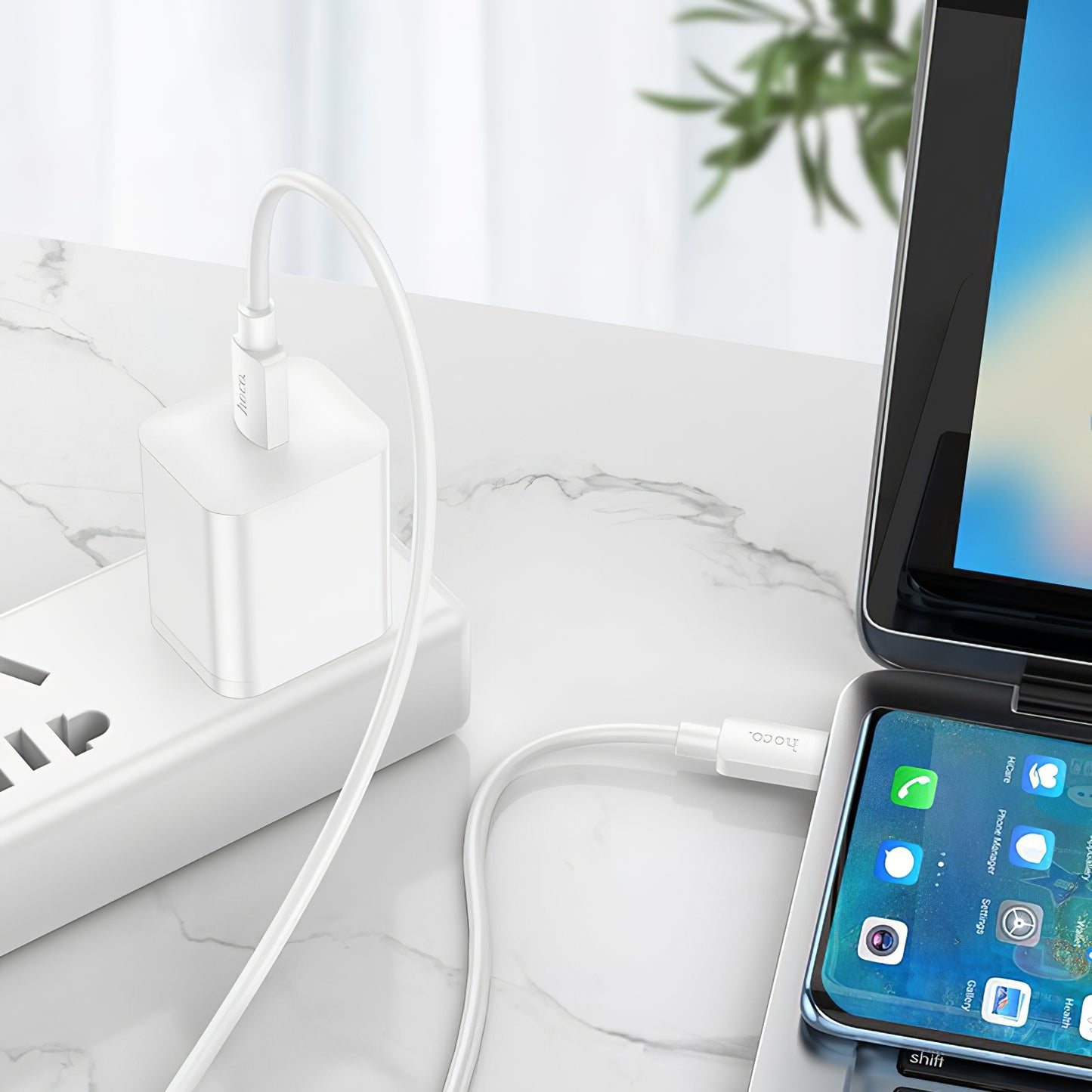 USB-C til USB-C Data- og Ladekabel HOCO X96, 100W, 1m, Hvit