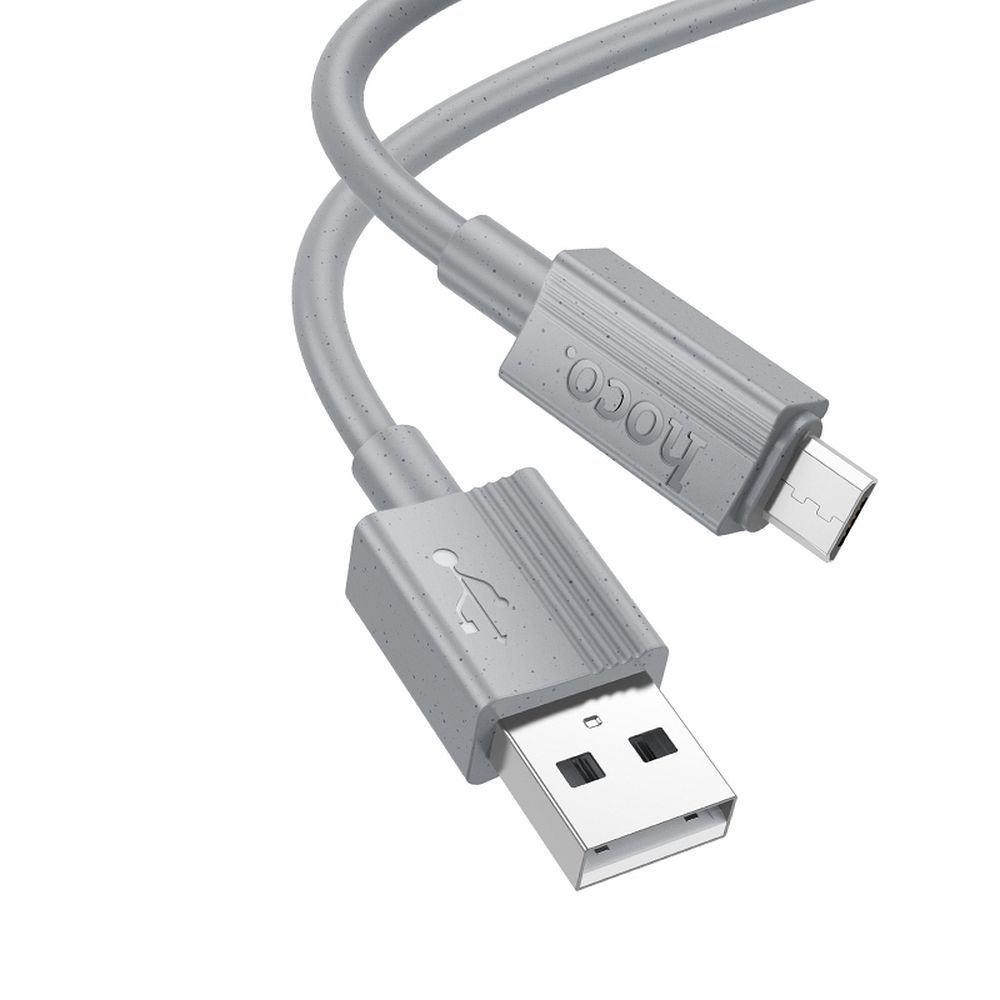 USB-A - microUSB Lade- og datakabel HOCO X107, 18W, 1m, Grå