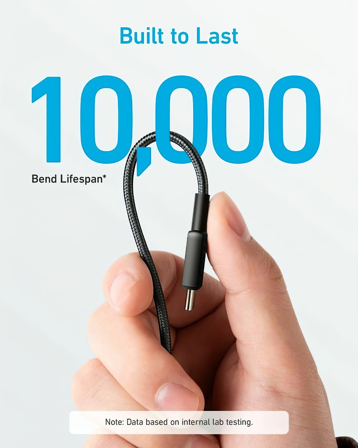 USB-C data- og ladekabel - USB-C Anker 322, 60W, 0.9m, Svart A81F5G11