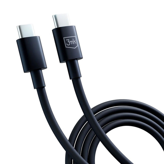 USB-C data- og ladekabel - USB-C 3MK Hyper, 100W, 1.2m, Svart
