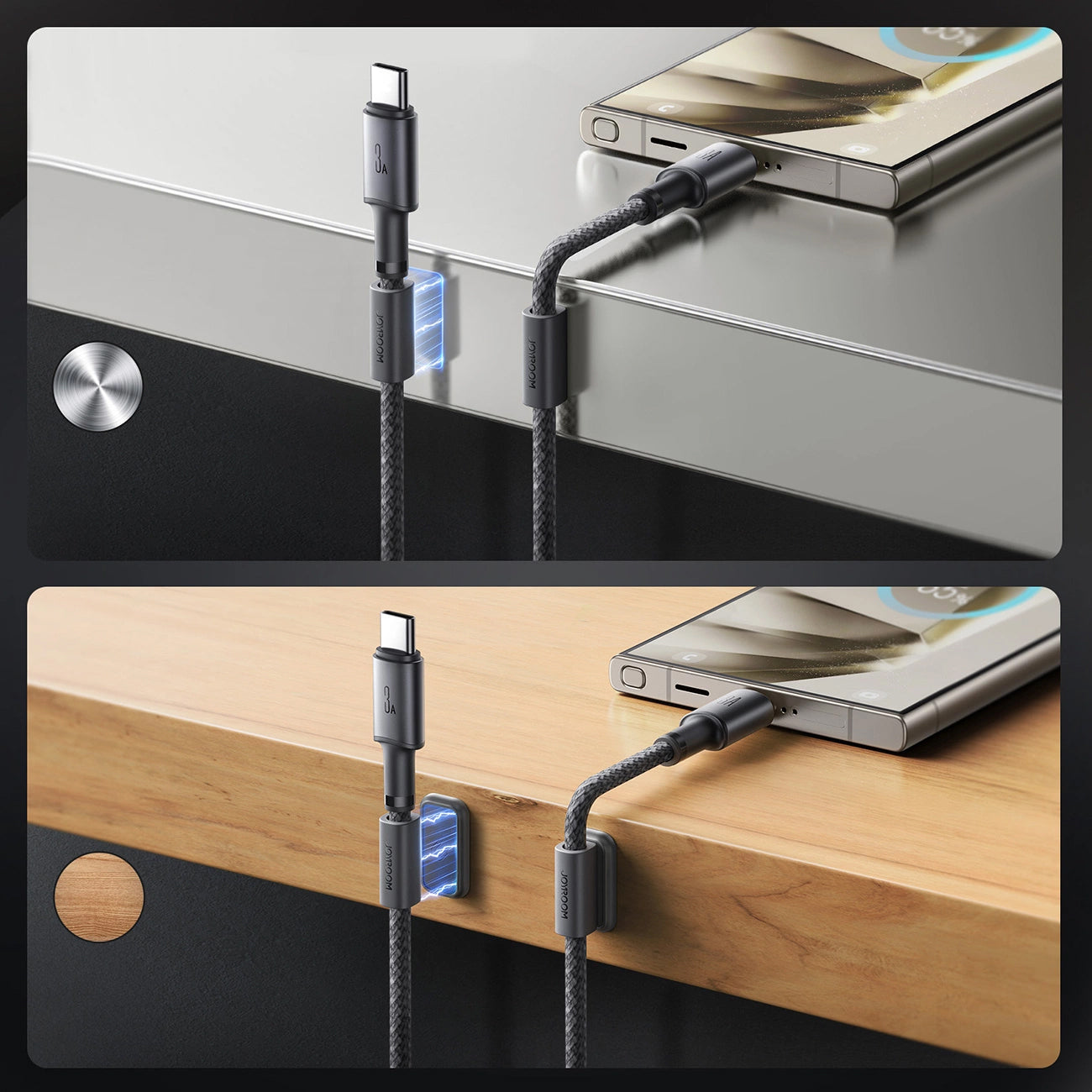 USB-A - USB-C data- og ladekabel Joyroom S-A50, 60W, 1.2m, Grå