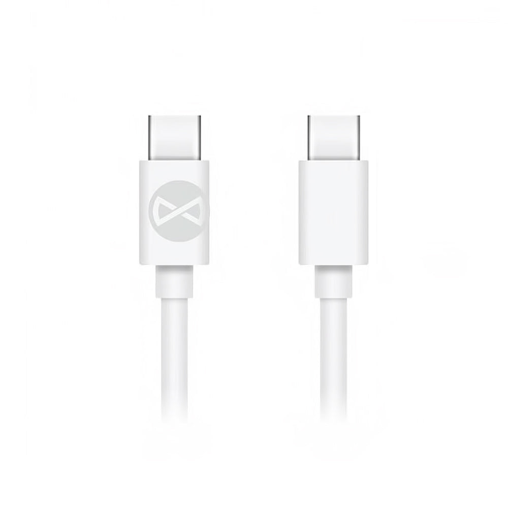 USB-C data- og ladekabel - USB-C Forever, 60 W, 1 m, hvit