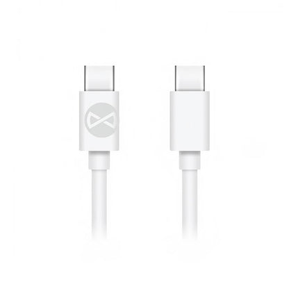 USB-C data- og ladekabel - USB-C Forever, 60 W, 1 m, hvit