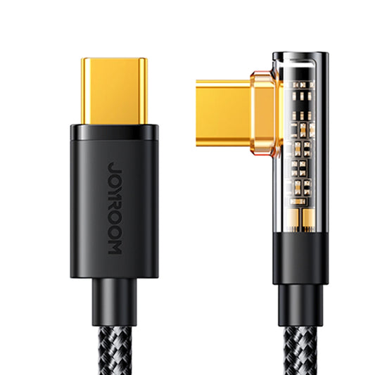 USB-C til USB-C data- og ladekabel Joyroom S-CC100A6 Angled, 100W, 1.2m, Svart