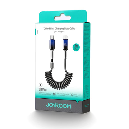 USB-C til USB-C data- og ladekabel Joyroom S-A43 Crystal, 60W, 1.5m, Svart