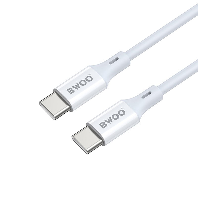 USB-C data- og ladekabel - USB-C BWOO X282, 60W, 1m, Hvit