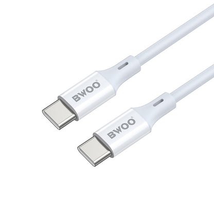 USB-C data- og ladekabel - USB-C BWOO X282, 60W, 1m, Hvit
