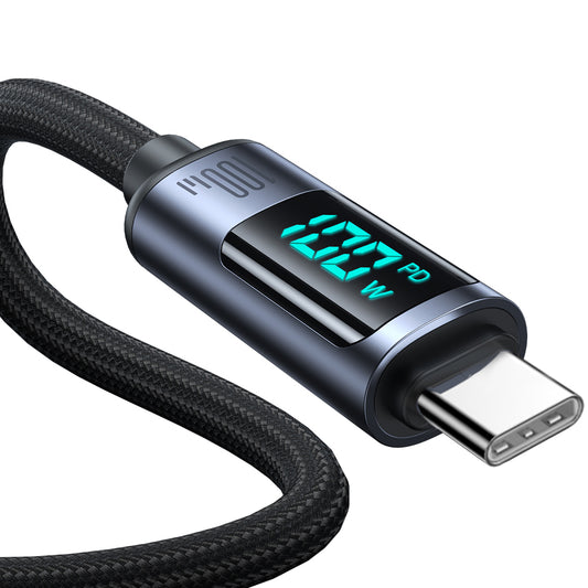 USB-C til USB-C data- og ladekabel Joyroom S-A16 Prism Display, 100W, 1.2m, Svart