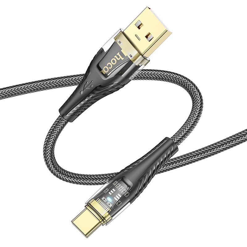 USB-A til USB-C data- og ladekabel HOCO U121, 18W, 1.2m, Svart