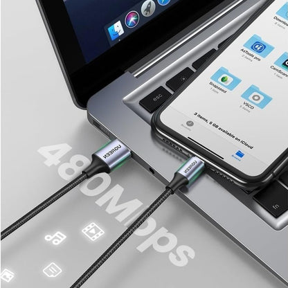 USB-A til Lightning UGREEN US199 data- og ladekabel, 18W, 1m, Grå
