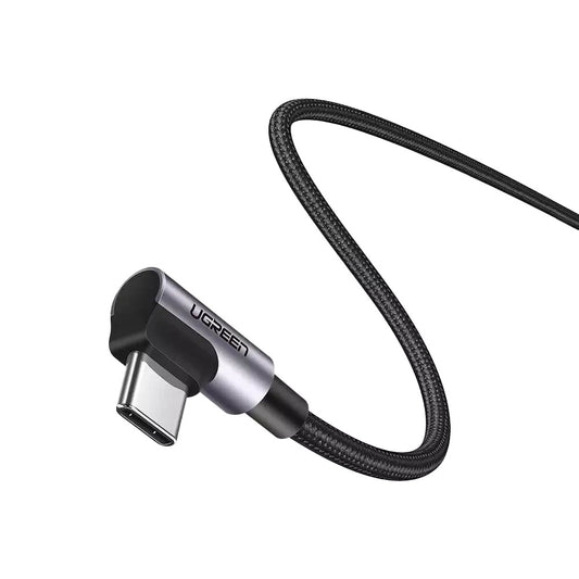 USB-C til USB-C data- og ladekabel UGREEN US335 Angled, 100W, 2m, Svart