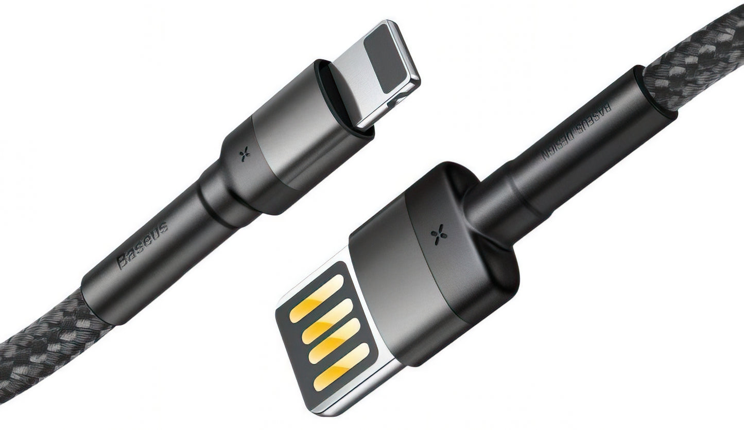USB-A - Lightning Baseus Cafule Special Edition data- og ladekabel, 18W, 1m, Grå CALKLF-GG1