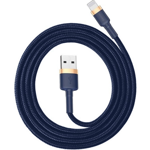 USB-A - Lightning Baseus Cafule data- og ladekabel, 18W, 2m, Marineblå CALKLF-CV3