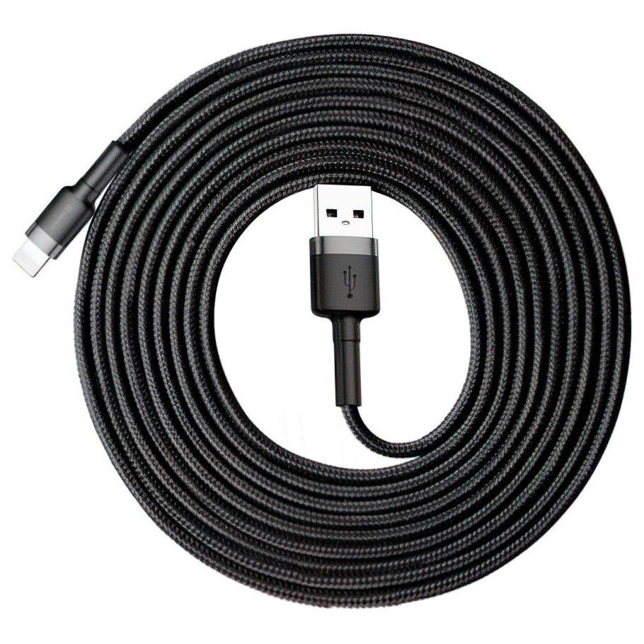 USB-A - Lightning Baseus Cafule data- og ladekabel, 18W, 3m, Gull CALKLF-RV1