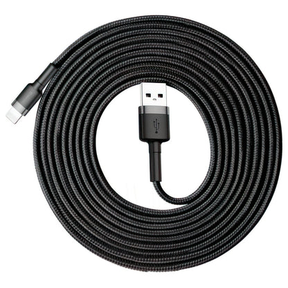 USB-A - Lightning Baseus Cafule data- og ladekabel, 18W, 3m, Gull CALKLF-RV1