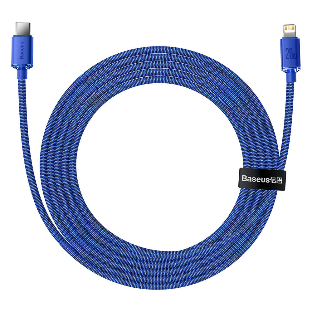 USB-C til Lightning Baseus Crystal Shine Series data- og ladekabel, 20W, 1.2m, Blå CAJY000203