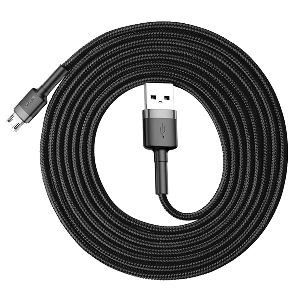 USB-A - microUSB Baseus Cafule data- og ladekabel, 18W, 2m, Grå CAMKLF-CG1